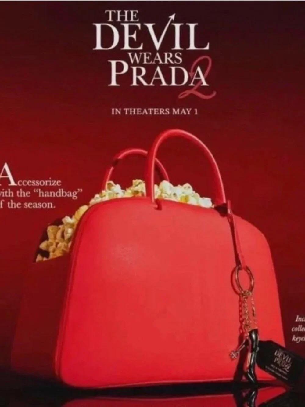 NEW* The Devil Wears Prada 2 Red Handbag Popcorn Bucket - Picture 2 of 5
